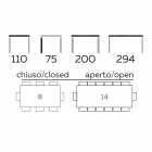 Udtrækkeligt spisebord Op til 294 cm i Gres og metal fremstillet i Italien - Nuzzio Viadurini