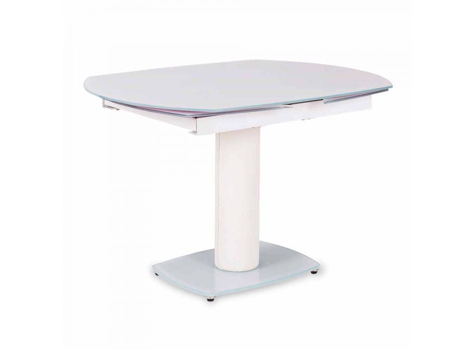 Udvidelse spisebord glas og læder, L120 / 180xP90cm, Lelia Viadurini