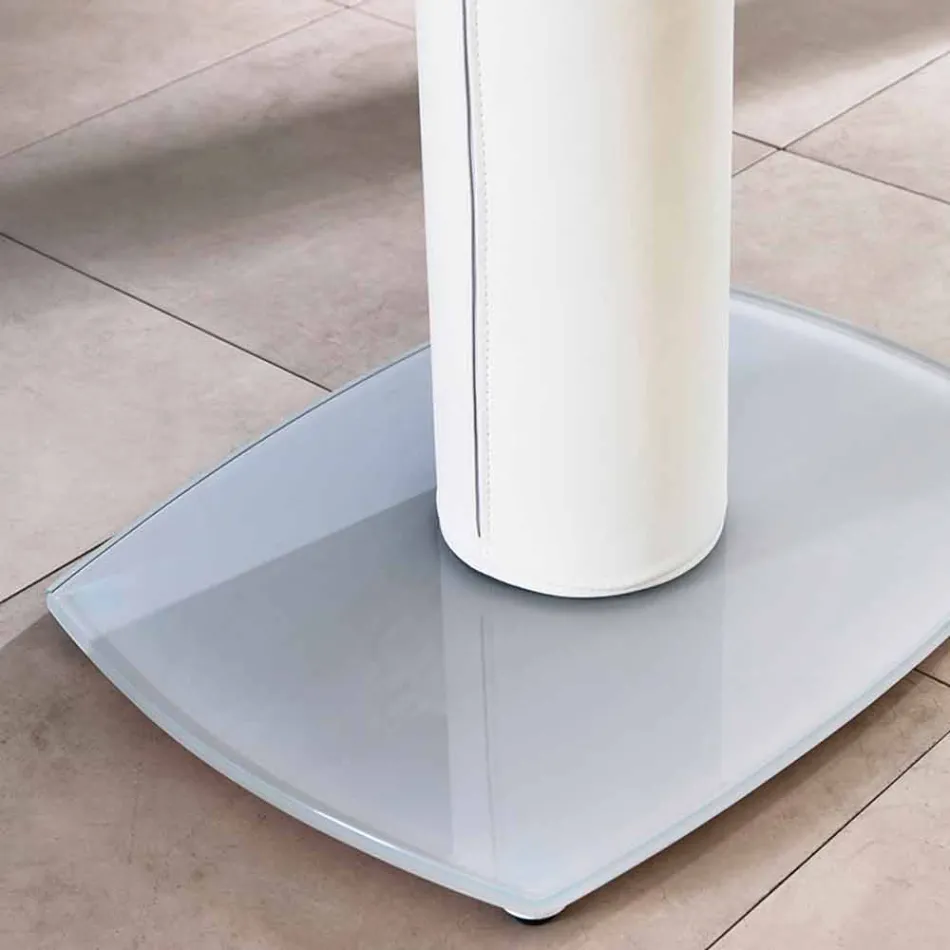 Udvidelse spisebord glas og læder, L120 / 180xP90cm, Lelia Viadurini