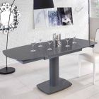 Udvidelse spisebord glas og læder, L120 / 180xP90cm, Lelia Viadurini