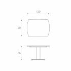 Udvideligt spisebord i glas og imiteret læder, L120 / 180xP90cm, Lelia Viadurini