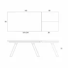 Udtrækkeligt spisebord Keramisk top op til 2,8 m Lavet i Italien - Paoluccio Viadurini