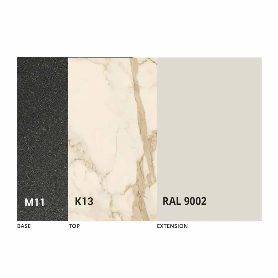 Udtrækkeligt spisebord Keramisk top op til 2,8 m Lavet i Italien - Paoluccio Viadurini