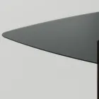 Spisebord med firkantet glasplade og træunderlag Lavet i Italien - Kuadro Viadurini