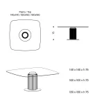 Spisebord med firkantet glasplade og træunderlag Lavet i Italien - Kuadro Viadurini