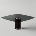 Spisebord med firkantet glasplade og træunderlag Lavet i Italien - Kuadro