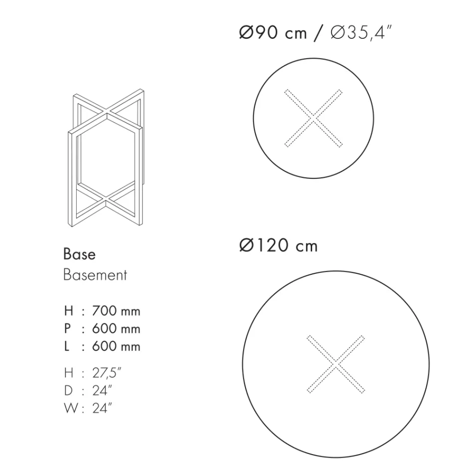 Spisebord med rund plade i porcelænsstentøj Fremstillet i Italien - Emilio Viadurini