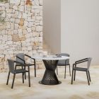 Udendørs spisebord i aluminium og stentøjsplade lavet i Italien - Donovan Viadurini