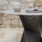 Udendørs spisebord i aluminium og stentøjsplade lavet i Italien - Donovan Viadurini