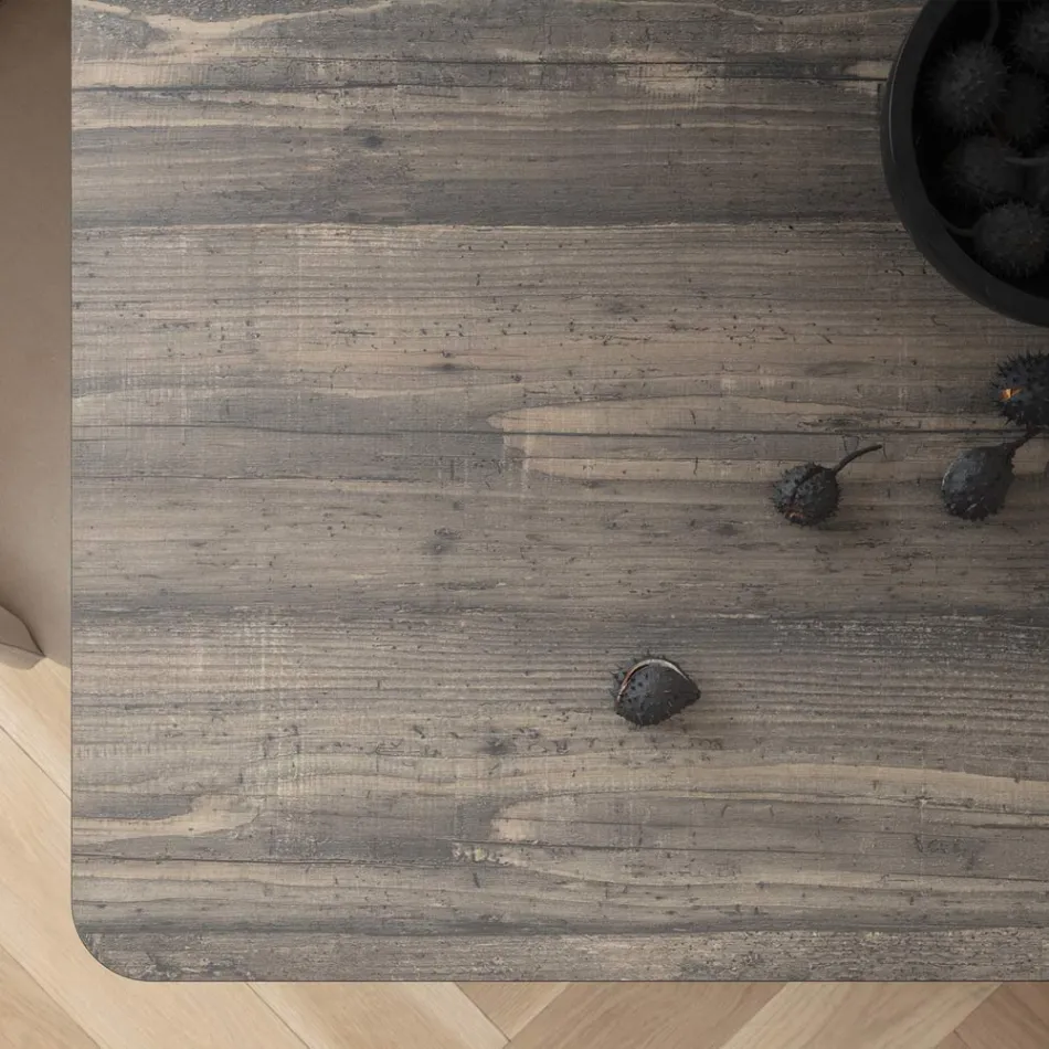 Fast spisebord i metal og lagdelt Hpl Fremstillet i Italien - Bastiano Viadurini