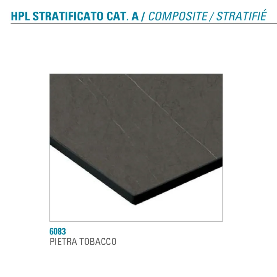 Fast spisebord i metal og lagdelt Hpl Fremstillet i Italien - Bastiano Viadurini