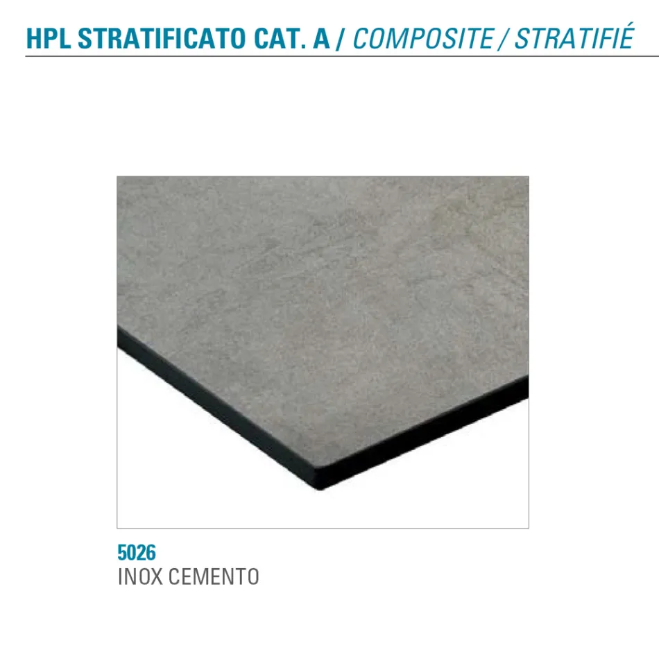 Fast spisebord i metal og lagdelt Hpl Fremstillet i Italien - Bastiano Viadurini