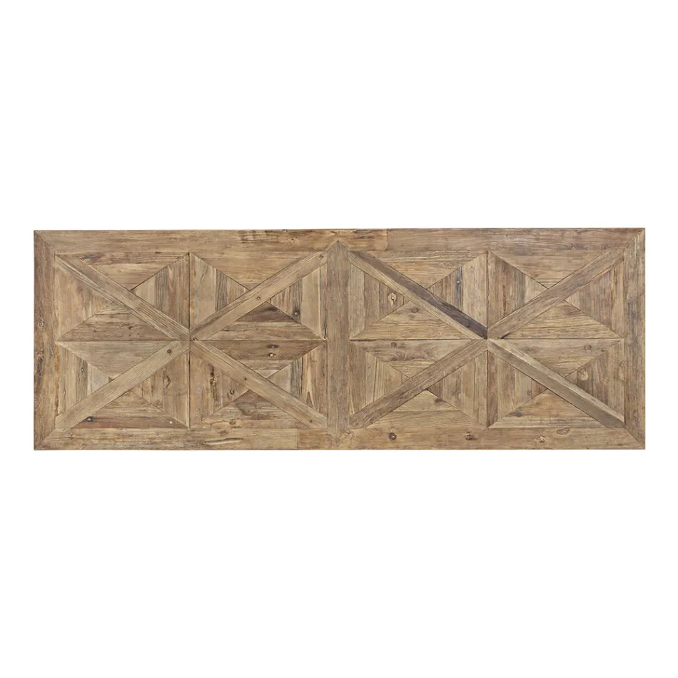 Spisebord i genbrugt Elm Wood Classic Design Homemotion - Badia Viadurini