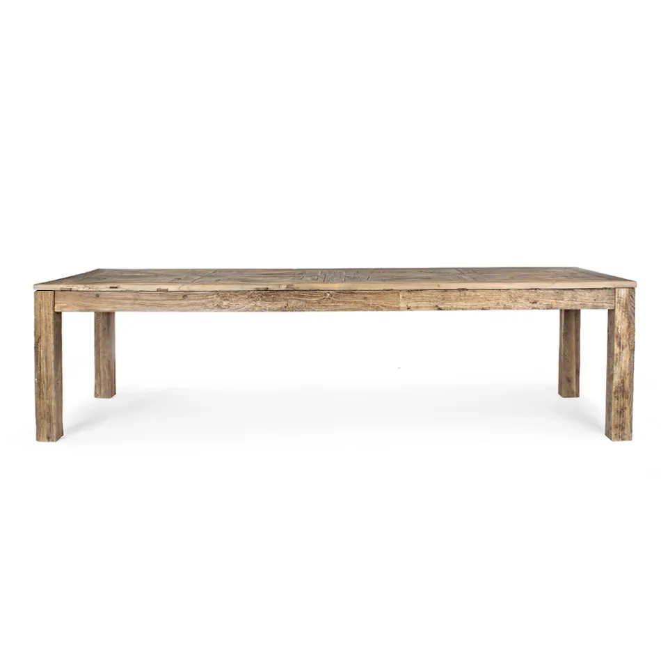 Spisebord i genbrugt Elm Wood Classic Design Homemotion - Badia Viadurini