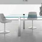 Spisebord i gennemsigtigt glas og metal Forskellige farver 5 størrelser - Aschio Viadurini
