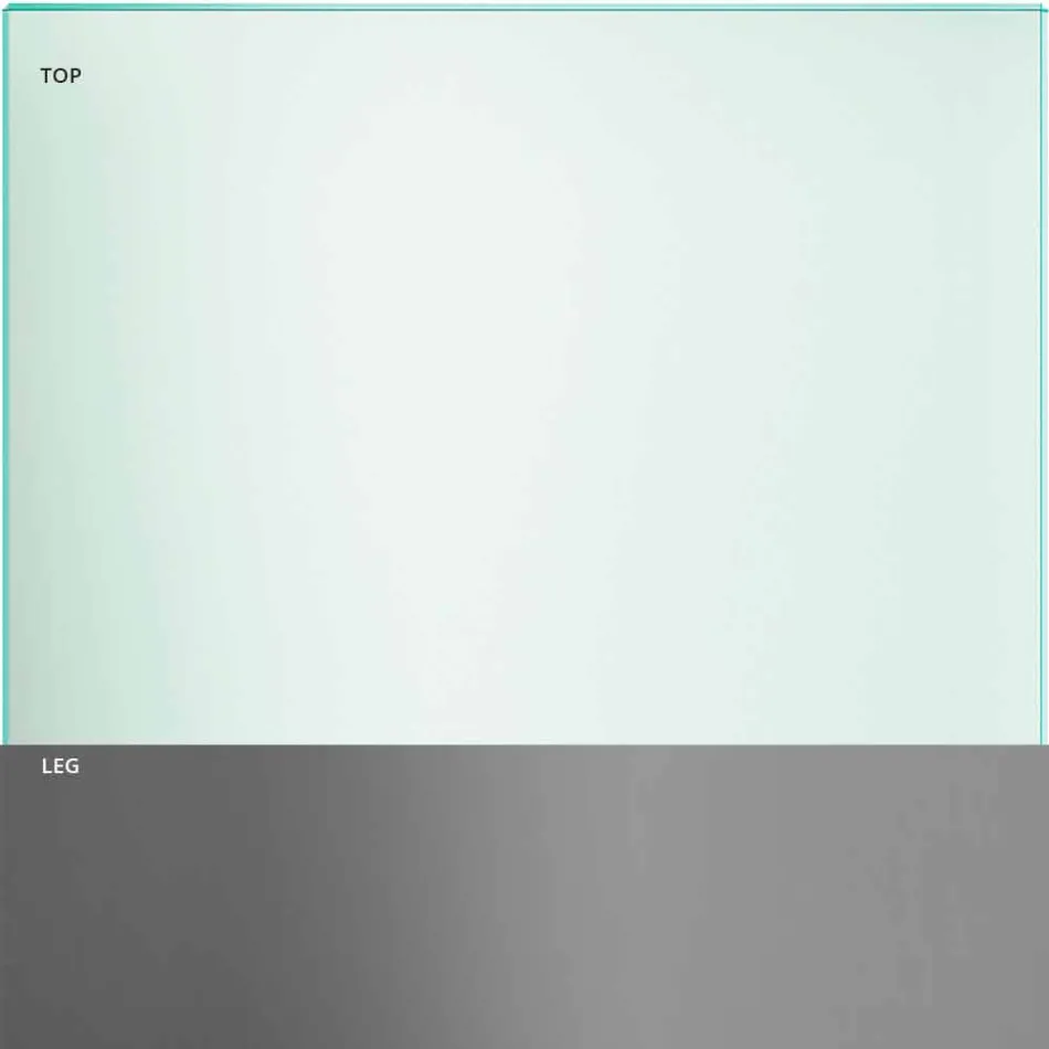 Spisebord i gennemsigtigt glas og metal Forskellige farver 5 størrelser - Aschio Viadurini