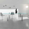 Spisebord i gennemsigtigt glas og metal Forskellige farver fremstillet i Italien - Aschio