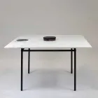 Firkantet spisebord med vase og marmorindlæg 140 cm Luksus - Vesuvio Viadurini