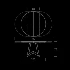 Rundt spisebord med udtrækbar plade til 180 cm Fremstillet i Italien - Muschio Viadurini