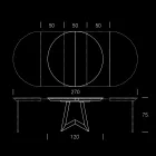 Rundt spisebord, der kan forlænges til 270 cm i keramik Made in Italy - Muschio Viadurini