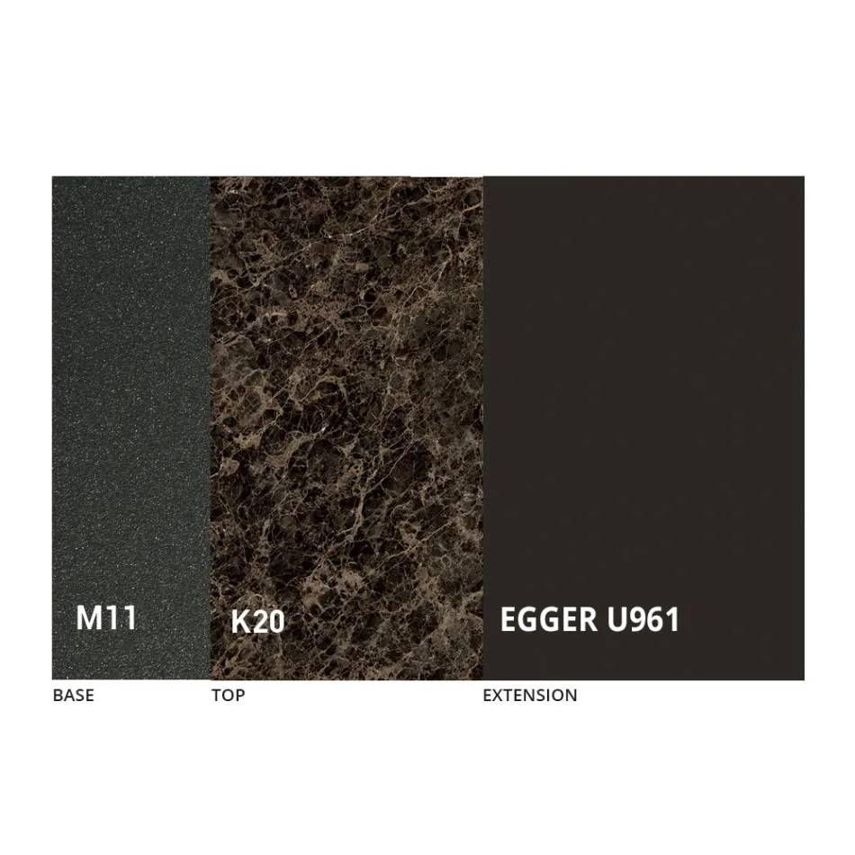 Rundt spisebord, der kan forlænges til 270 cm i keramik Made in Italy - Muschio Viadurini