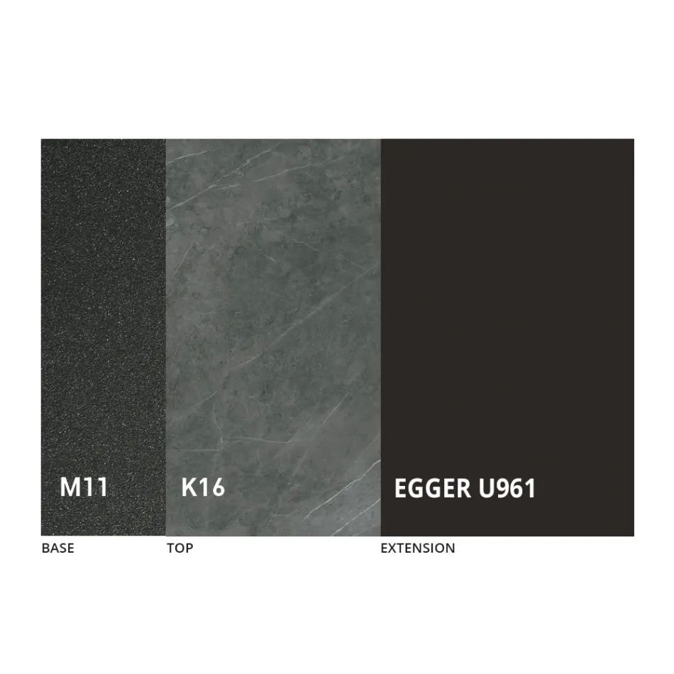 Rundt spisebord, der kan forlænges til 270 cm i keramik Made in Italy - Muschio Viadurini