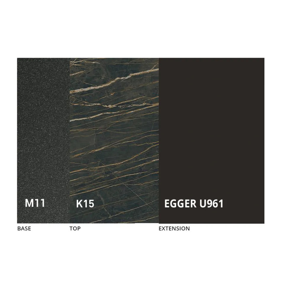 Rundt spisebord, der kan forlænges til 270 cm i keramik Made in Italy - Muschio Viadurini