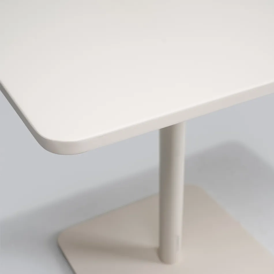 Firkantet bord 80x80 cm udendørs lavet af beige aluminium - Alfresco Viadurini