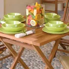 Firkantet Havebord 80x80 cm Fremstillet af Teak - Amico Viadurini