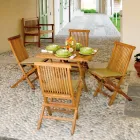 Firkantet Havebord 80x80 cm Fremstillet af Teak - Amico Viadurini