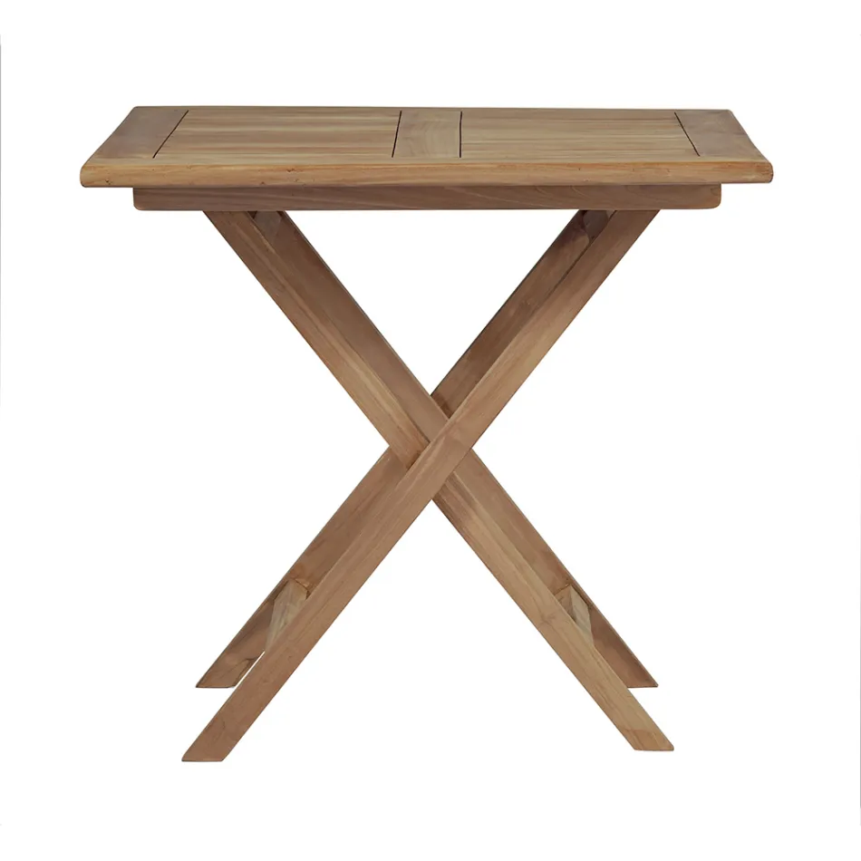 Firkantet Havebord 80x80 cm Fremstillet af Teak - Amico Viadurini