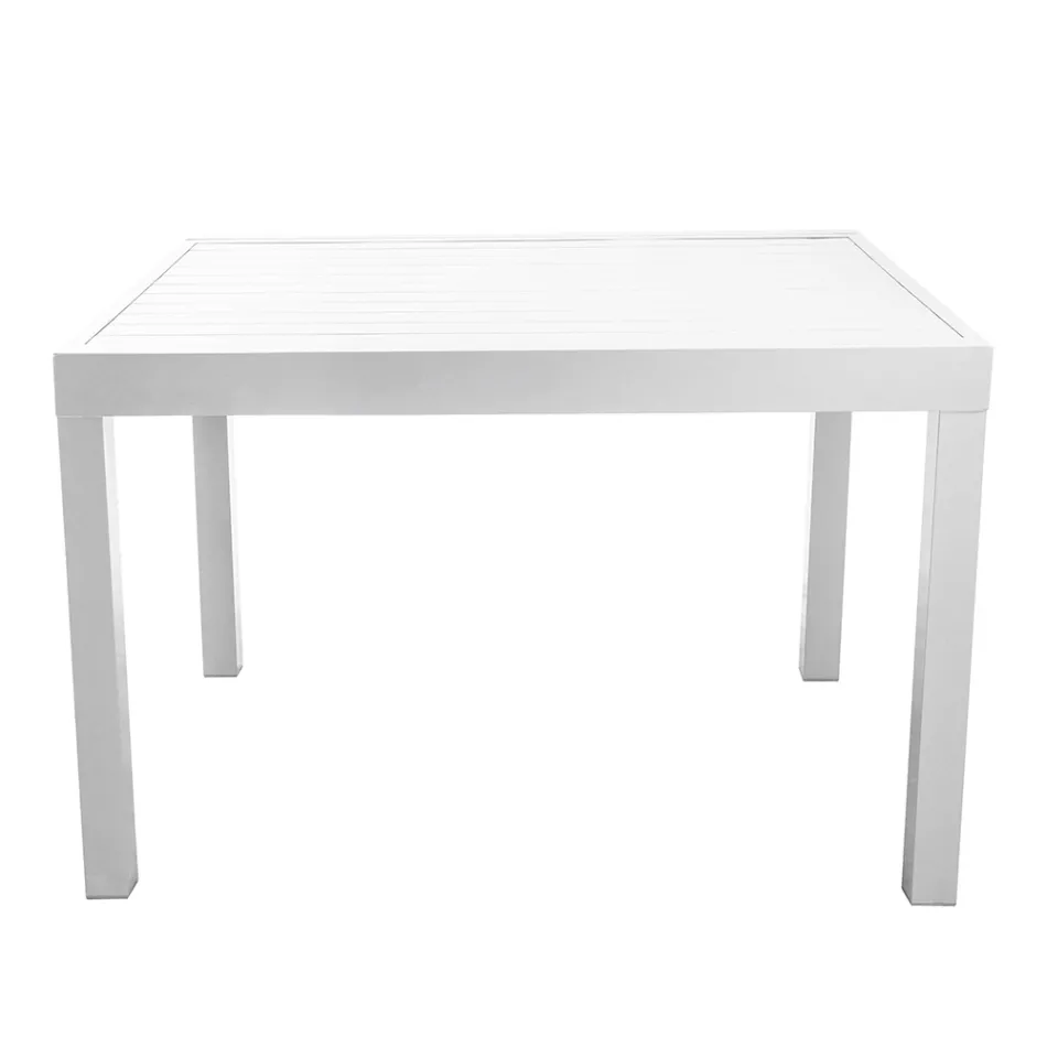 Firkantet bord, der kan udvides til 180 cm, lavet af aluminium - Marker Viadurini