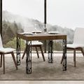 Firkantet bord, der kan forlænges til 246 cm i træ og jern Fremstillet i Italien - Fiume