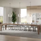 Firkantet bord, der kan forlænges til 440 cm i træ lavet i Italien - blomst Viadurini