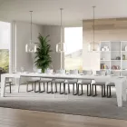 Firkantet bord, der kan forlænges til 440 cm i træ lavet i Italien - blomst Viadurini