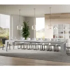 Firkantet bord, der kan forlænges til 440 cm i træ lavet i Italien - blomst Viadurini