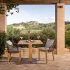 Firkantet udendørsbord i teak og metal - Marie Viadurini