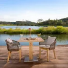 Firkantet udendørsbord i teak og metal - Marie Viadurini