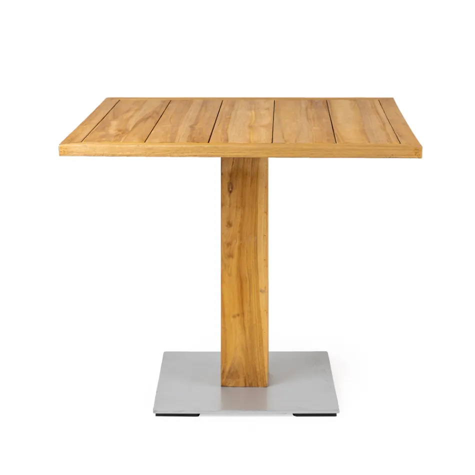 Firkantet udendørsbord i teak og metal - Marie Viadurini