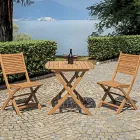 Firkantet udendørsbord lavet af akacietræ - solnedgang Viadurini