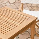 Firkantet teak-havebord lavet i Italien - søvnig Viadurini