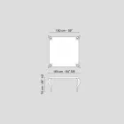 Fast bord design firkantet MDF og Luigi forkromet stål Viadurini