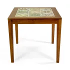 Firkantet bord lavet af akacietræ og keramisk top - Teknisk Viadurini