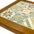 Firkantet bord lavet af akacietræ og keramisk top - Teknisk Viadurini