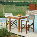 Firkantet bord lavet af akacietræ og keramisk top - Teknisk Viadurini