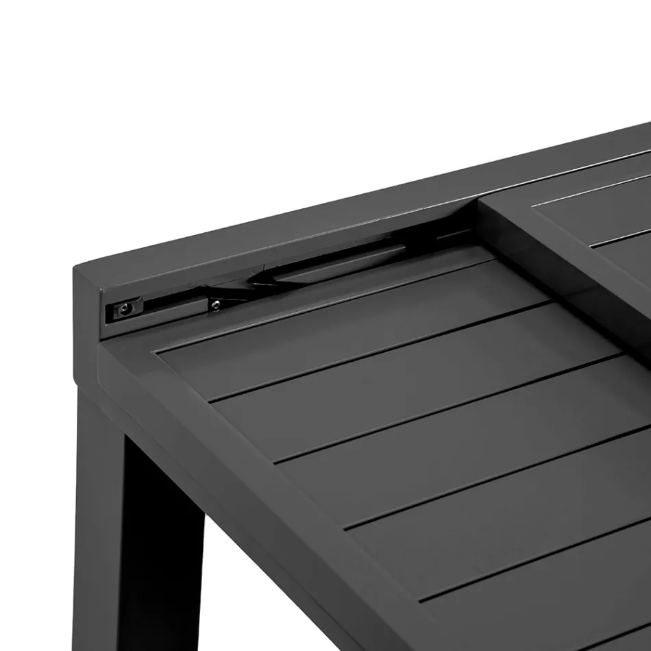 Rektangulært bord med udtræk til 210 cm lavet af aluminium - Pennarello Viadurini