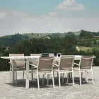 Rektangulært bord med udtræk til 210 cm lavet af aluminium - Pennarello Viadurini