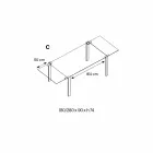 Udvideligt rektangulært bord i gennemsigtigt glas fremstillet i Italien - Sopot Viadurini