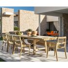 Rektangulært, udtrækkeligt udendørsbord i teak lavet i Italien - Oracle Viadurini