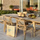 Rektangulært, udtrækkeligt udendørsbord i teak lavet i Italien - Oracle Viadurini